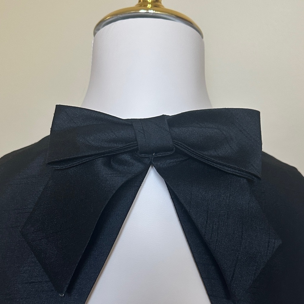 Alfred Sung D734 Black Halter Bow Back Mermaid Gown Size 8 |Formal Bridesmaid - Picture 5 of 9